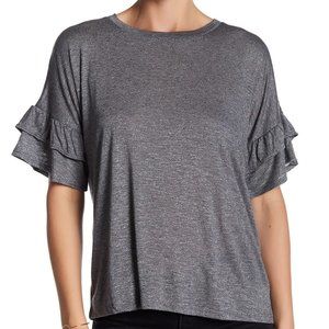 Bobeau Double Ruffle Sleeve Tee